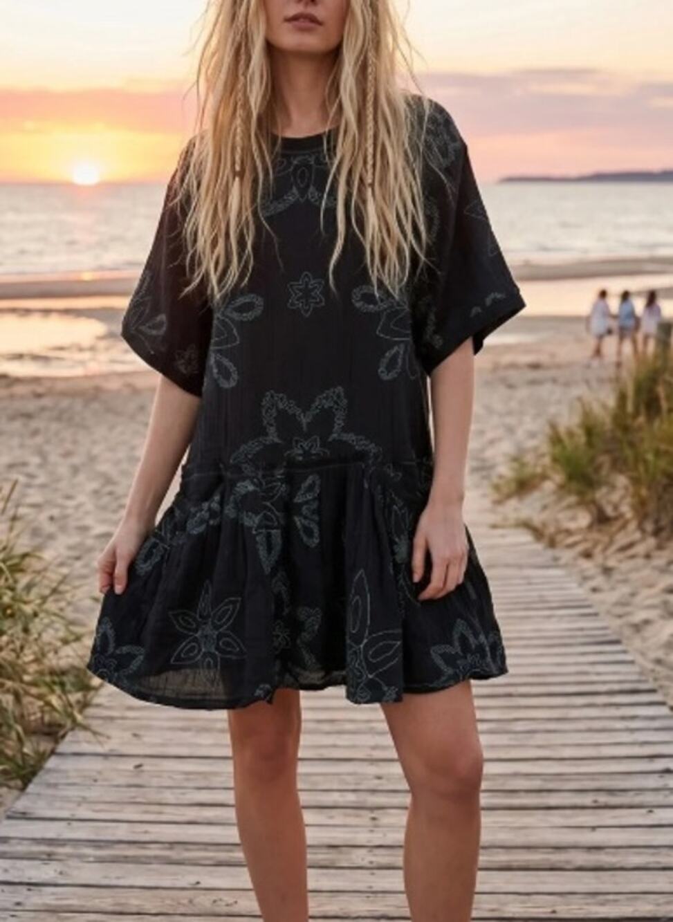 131 NWT Free People Picking Petals Mini Dress | Dark Combo | Size S